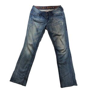 Rock Revival Eva Boot Cut Jeans Size 29 Distressed Denim Blue Womens